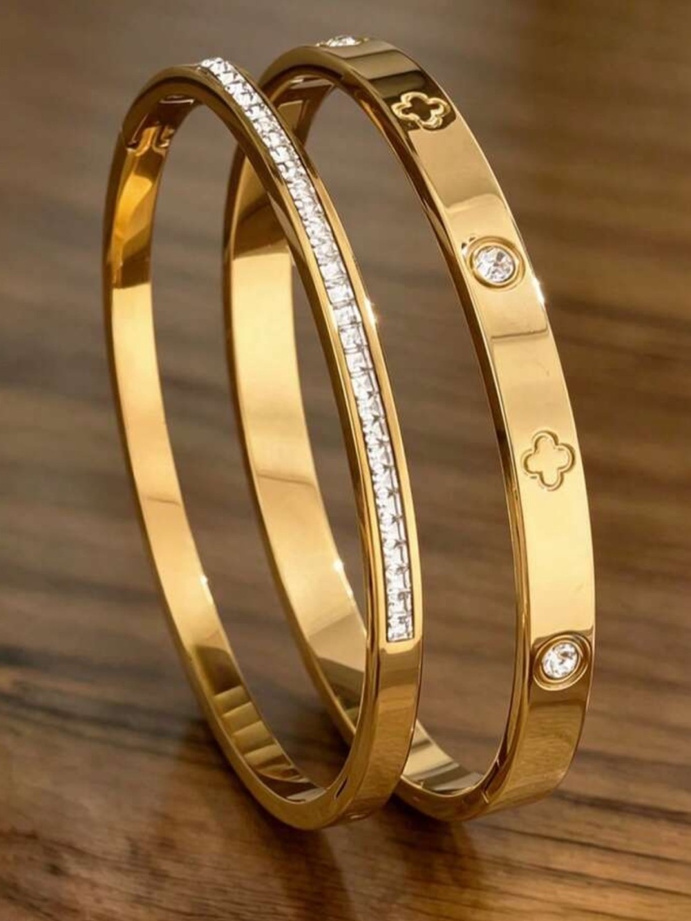 Kohl's Gold-Tone Crystal Accent Women's Bangle Bracelet Set